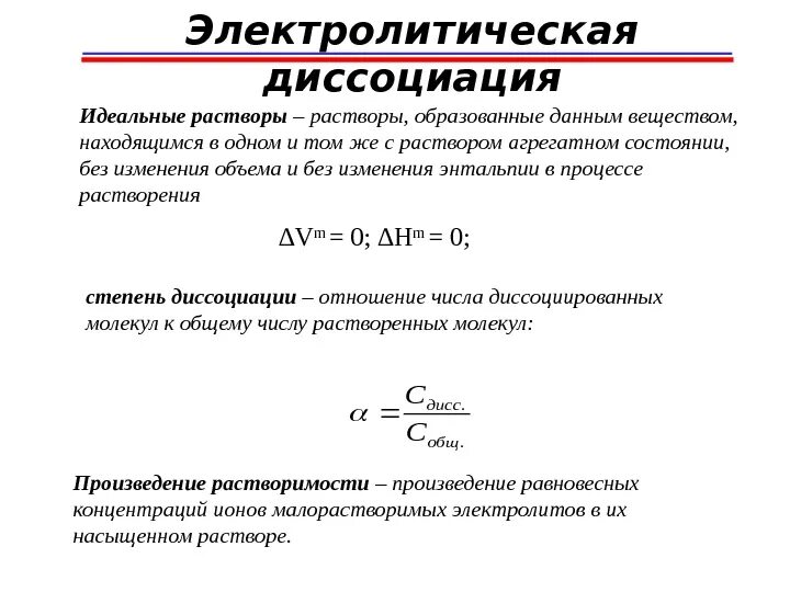Выражение константы диссоциации. Выражение константы диссоциации