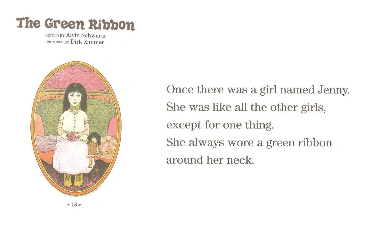 Once there was a girl. Green ribbon. the girl with the green ribbon around her neck. the green ribbon story на русском. green ribbon story.