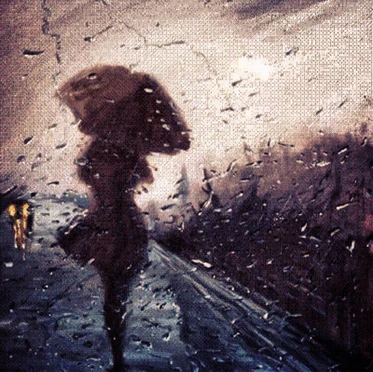 Зачем уходишь ты. Картина ливень. Женщина уходит в дождь. Одинокая женщина под дождем. Грустная картина дождик.