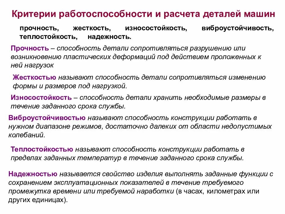 Критерии работоспособности деталей машин