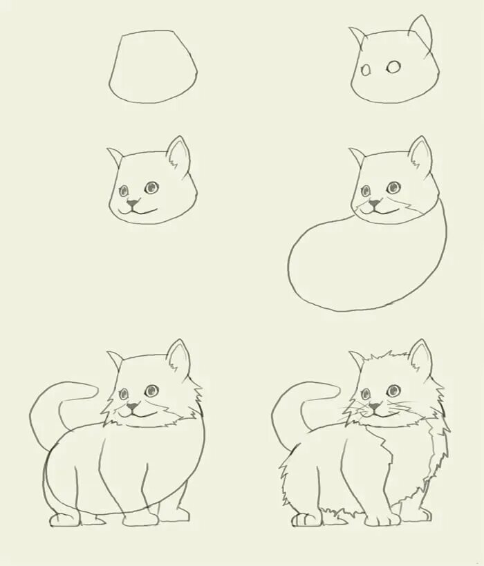 Рисовать поэтапно котиков. Поэтапное рисование кота. Котики для рисования для начинающих. Рисунок кошки поэтапно. Лёгкие рисунки кошек.