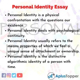 Personal Identity Essay Essay on Personal Identity for Students and.