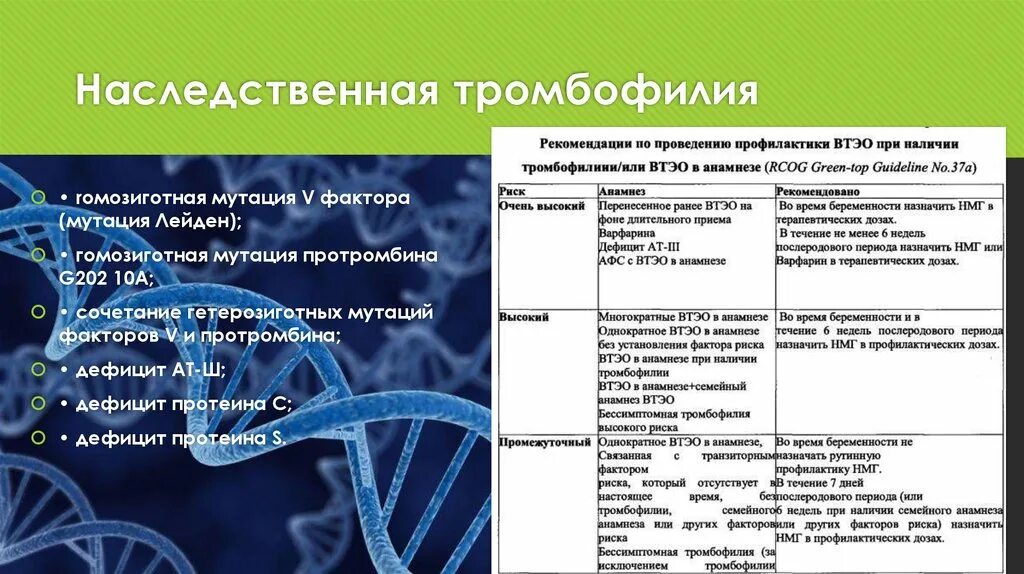 Тромбофилия клинические рекомендации. Наследственве тромбоыилтт. Наследственные тромбофилии высокого риска. Генетика тромбофилия.