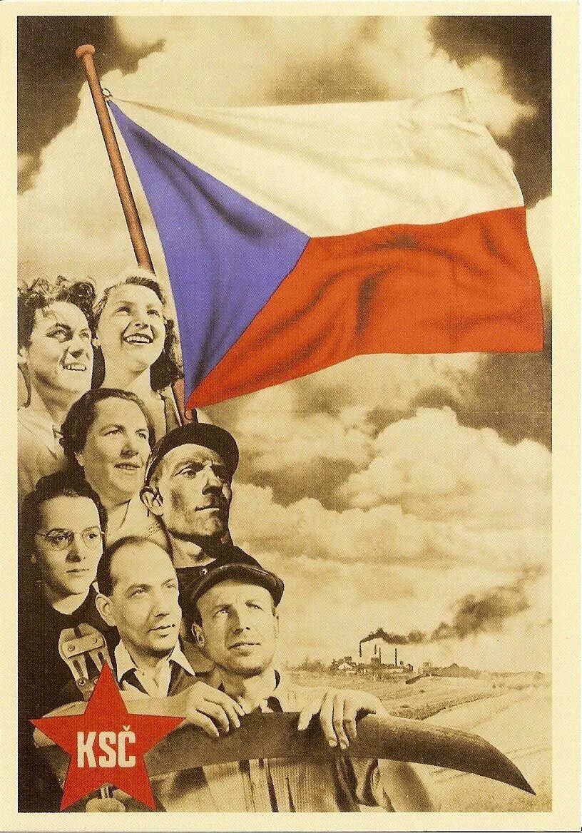 Коммунистическая чехословакия. Коммунистическая партия Чехословакии флаг. Чехословацкие плакаты. Чешские социалистические плакаты. Чехословацкие коммунистические плакаты.