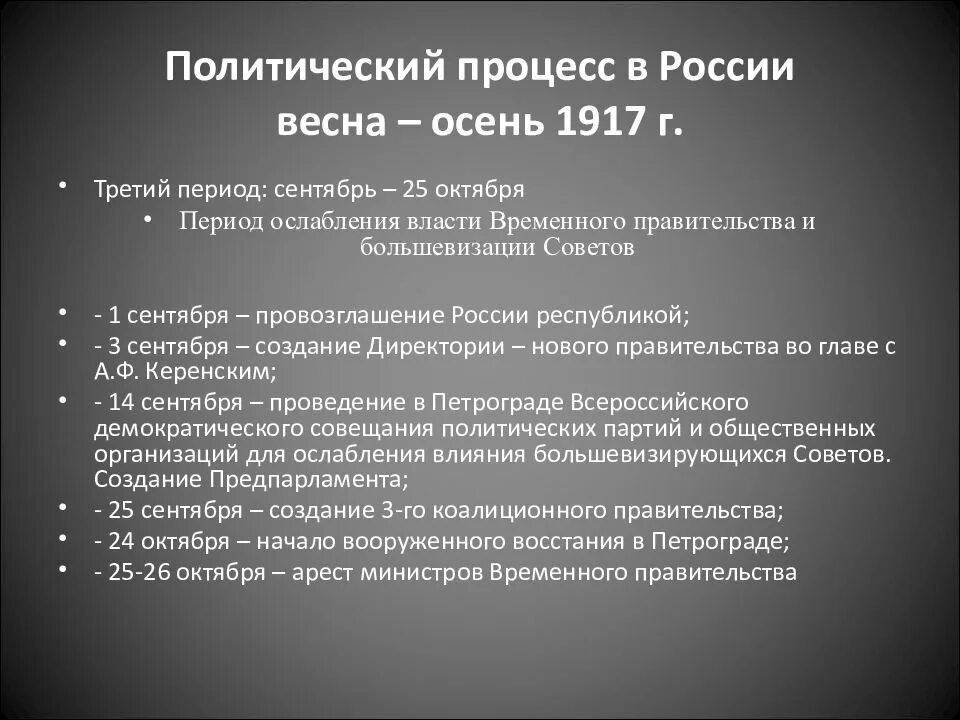 Политические события весны-лета 1917 г.. Политические в России 1917. Политический процесс в России весной-осенью 1917 г. События осени 1917.