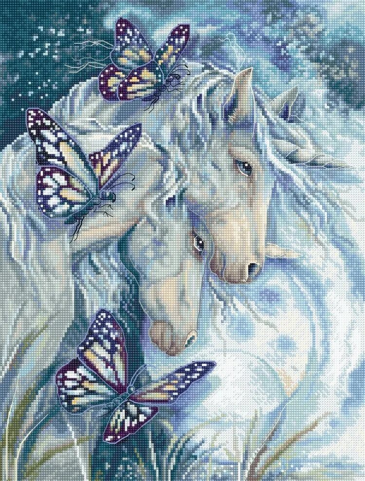 Вышивка волшебство. Лошади джоди бергсма. джоди бергсма бабочки. letistitch единорог. letistitch / набор для вышивания вместе мы волшебство.