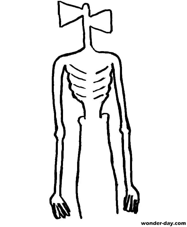 Сереноголовый раскраска для детей распечатать шаблон Siren Head Coloring Pages Free Printable Coloring Pages