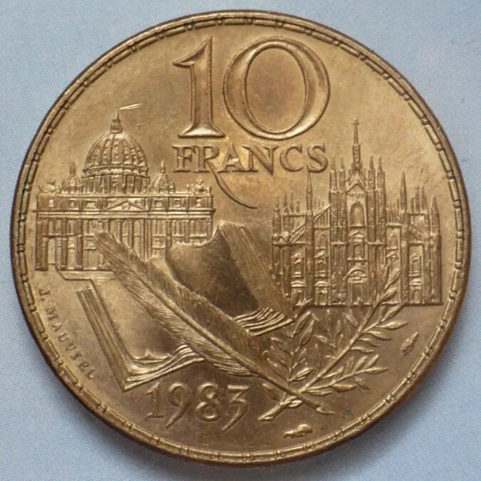French 10. Юбилейные монеты Франции.