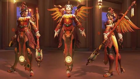 ArtStation - Overwatch - Mercy Zhuque Skin, Airborn Studios Rabiscos Aleató...