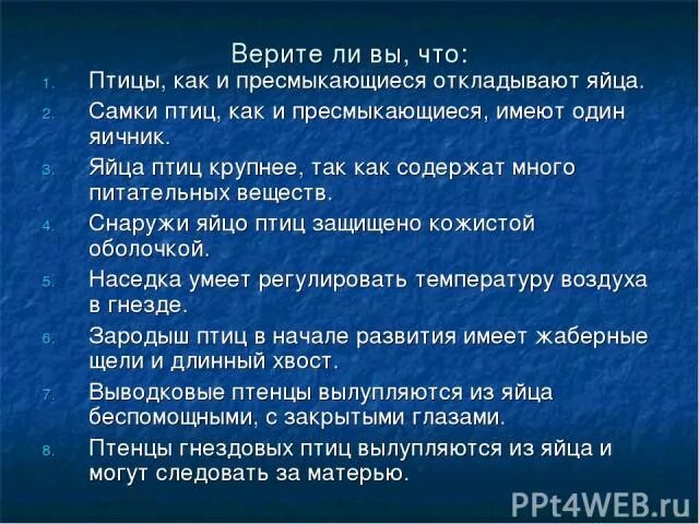 Почему птицы откладывают