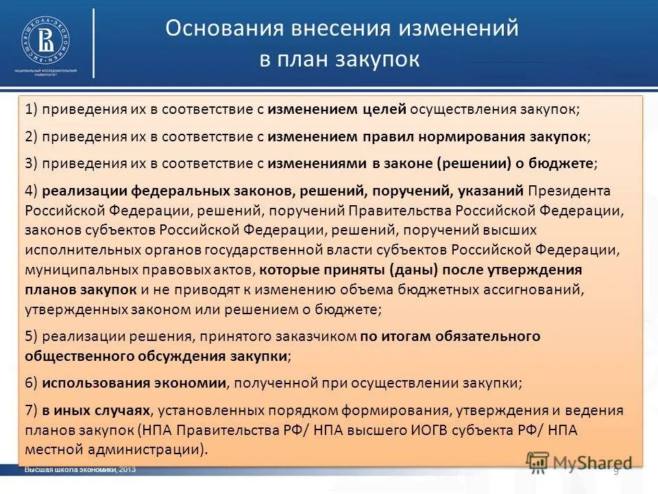 На основании внесения изменений в положение. На основании внесения изменений в положение