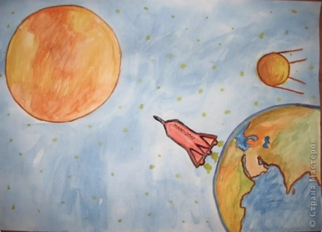 Рисунок на день космонавтики планеты. Рисунок на тему космос. Рисунок на туму космас. Рисунок на космическую тему. Рисунок ко Дню космонавтики.