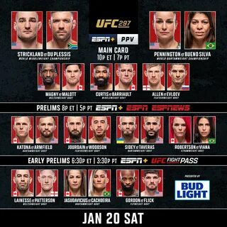 Ufc 297 время боев