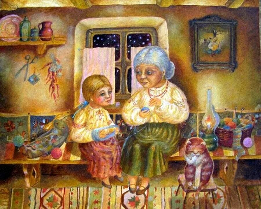 Детский сказки рассказывает. Ладо Тевдорадзе художник. Бабушкины сказки. Бабушка рассказывает сказку. Бабушкины сказки картина.