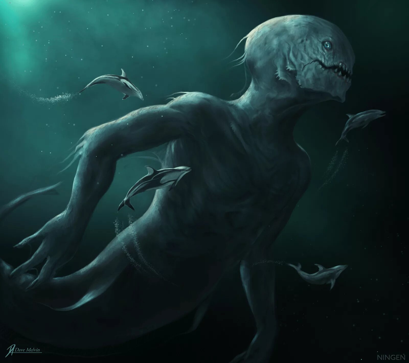 Улыбающиеся твари арты. Морское чудовище Нинген. Марианская впадина обитатели чудовища.
