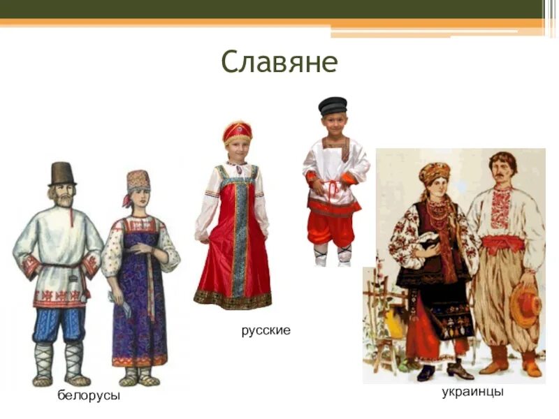 Славяне русские украинцы и белорусы. Народы русские, украинцы, белорусы. Народные костюмы русских украинцев белорусов. Славянские народы русские украинцы белорусы. Значение слова украинец в 13 веке