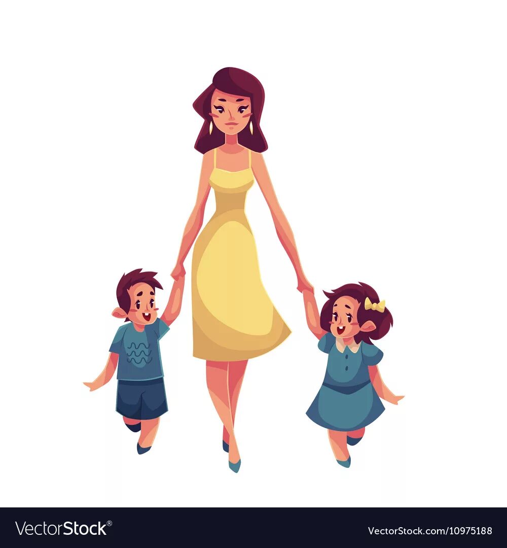 Мультяшная мама с детьми. Мама с дочкой на белом фоне. Иллюстрация для детей мама и дочка. Мама с двумя дочками мультяшные. Дочка пошла в маму