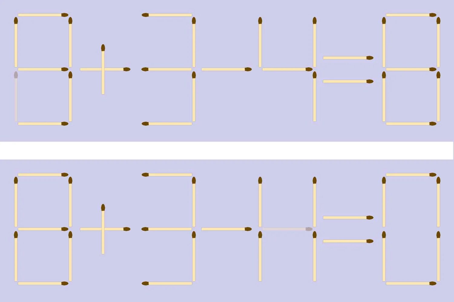88 8 8 ответ. Задачки головоломки на спичках. Задания из спичек. Головоломки со спичек с ответами. Задачи со спичками 8+3-4 0.