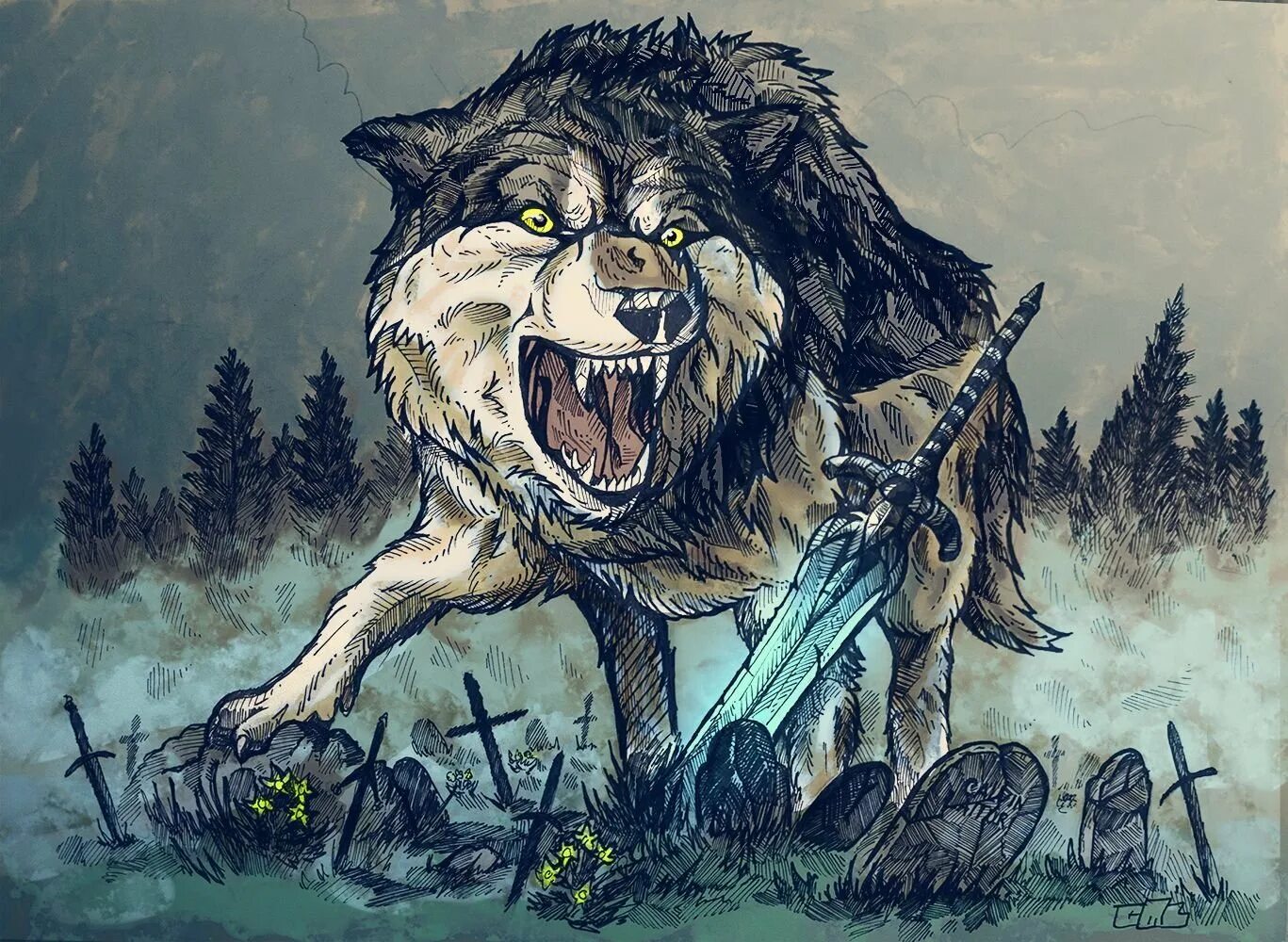 Повар и фенрир. Great Grey Wolf SIF Art. Матерый волк. Матерый волк арт. Старый волк арт.