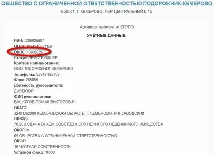 Как узнать коды статистики организации