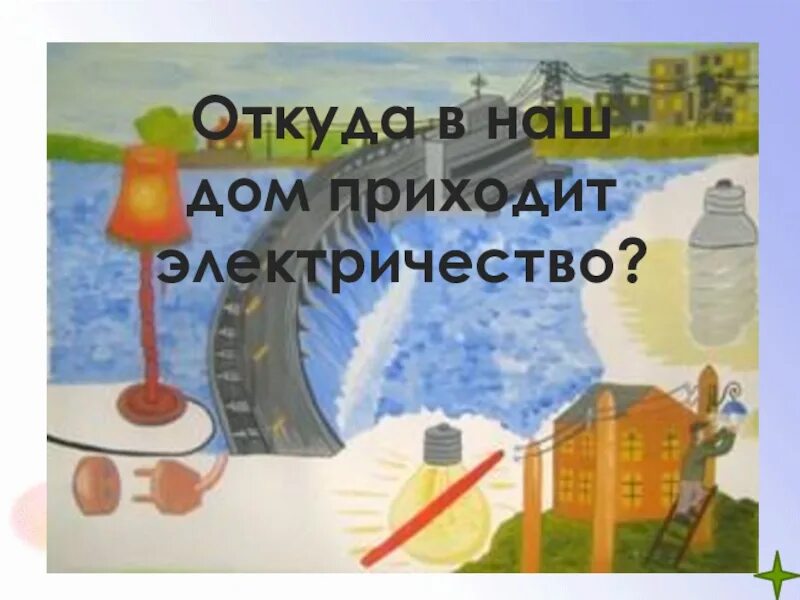 Тест откуда в наш дом приходит электричество. Откуда в наш дом приходит электричество. от кула приходит в наш дом электричество. как электричество приходит в дом. откуда в наш дом приходит электричество картинки.