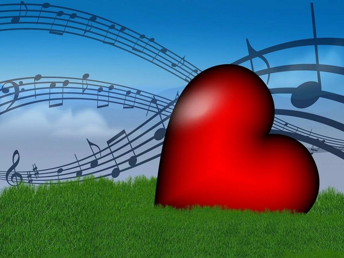 Включи песню сердечко. Музыкальные картинки. Музыкальное сердце. Картинки на музыкальную тему. Поющие сердца.