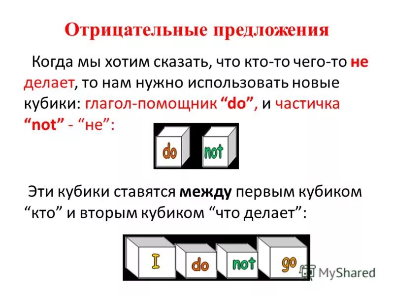 негативные предложения