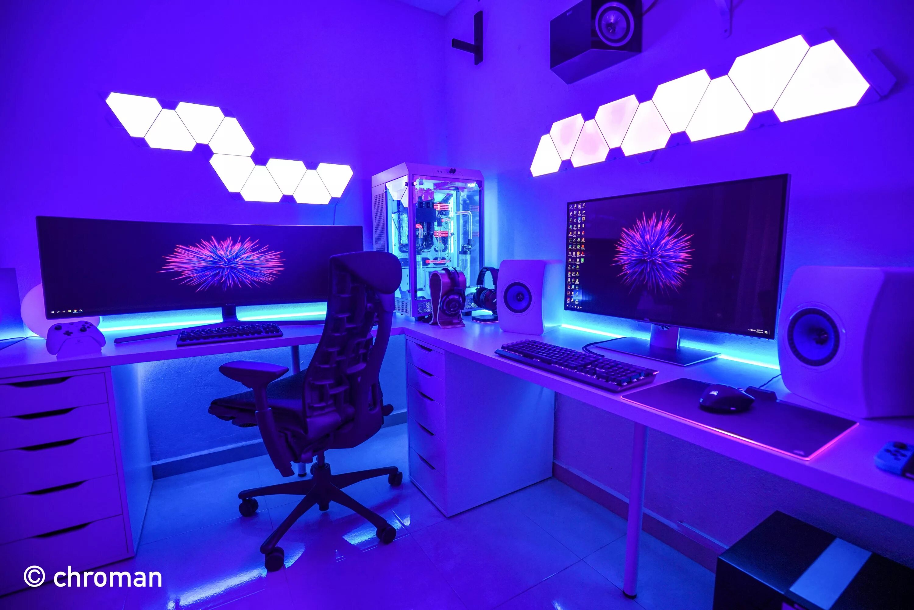 Геймерская комната asus rog. Красивые компьютерные комнаты. Геймерская комната asus rog. Неоновый геймер. Razer 4к.