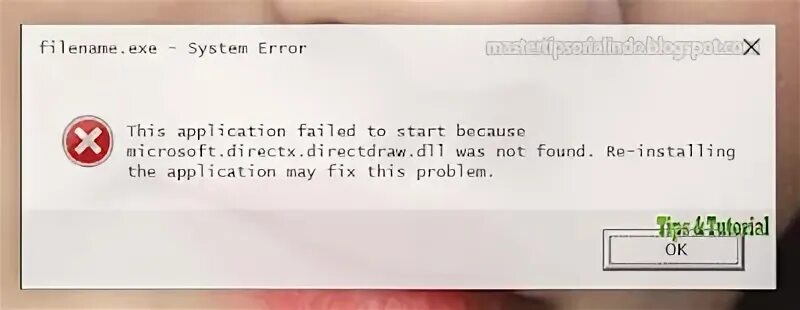 Как переводиться this application failed to start. Как переводится this application failed to start на русском. Error 22: a critical Error has occurred while initializing DIRECTDRAW.. Mencoba memperbaiki file dll Error atau not found.