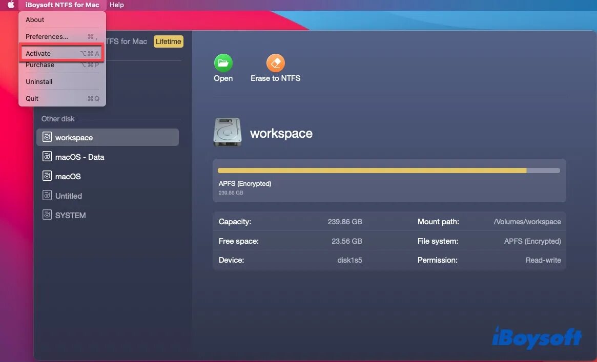 NTFS Mac. Активатор NTFS for Mac. IBOYSOFT data Recovery.