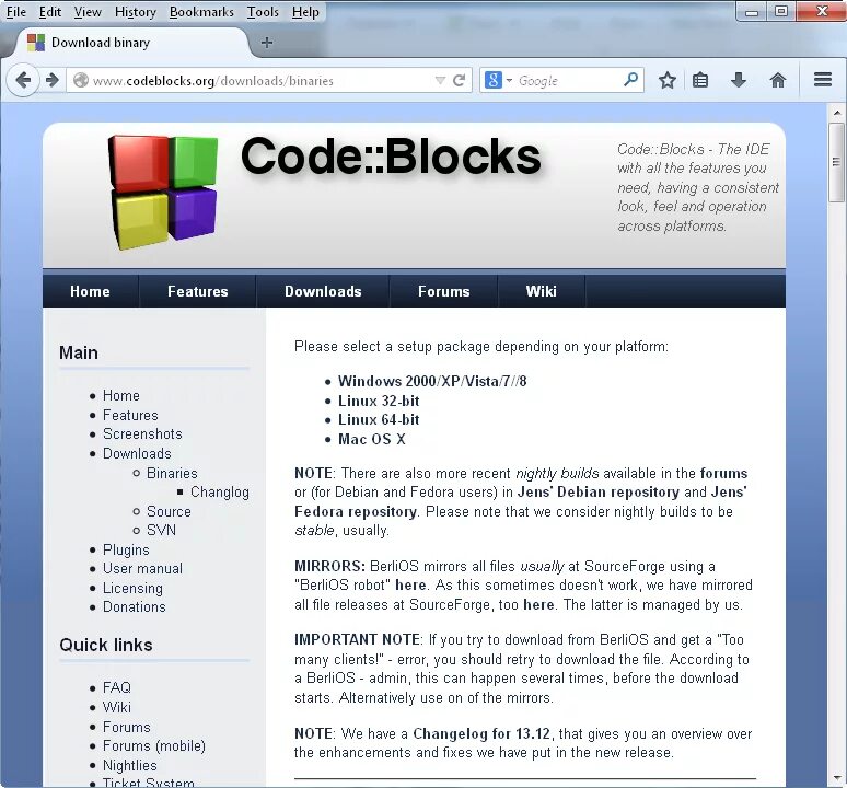 Code blocks windows. Code blocks windows