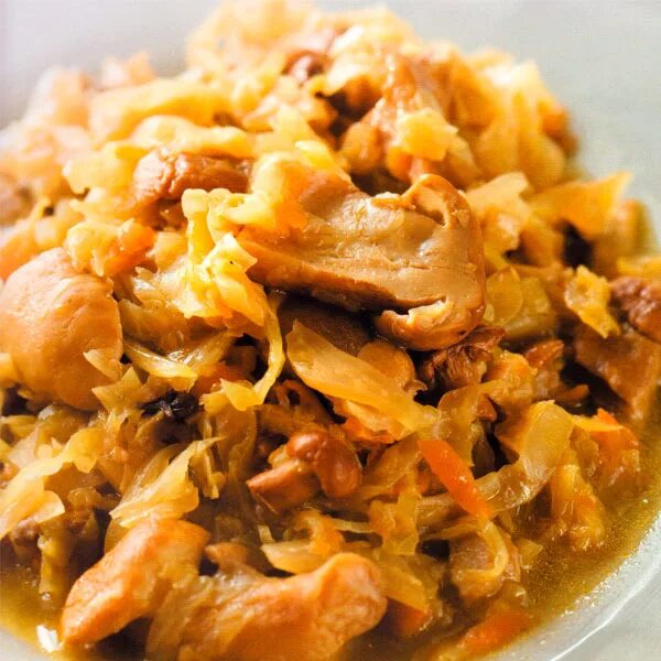 Капуста тушеная с грибами фото