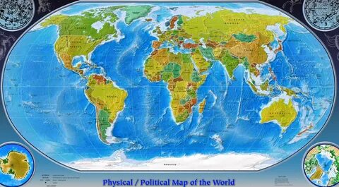 Physical Map of World 