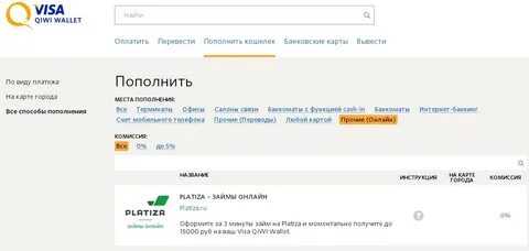 Взять займ на карту киви