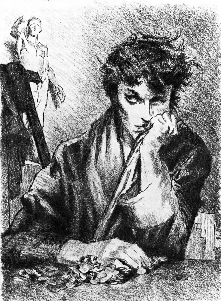 Портрет рассказ. Евгений Кибрик. Чартков Гоголь. Евгений Кибрик иллюстрации. Кибрик художник.