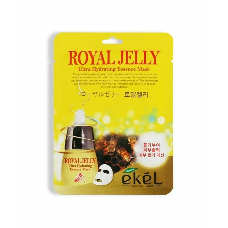 Маска Ekel Royal Jelly. Маска для лица Ekel Ultra Hydrating Essence Mask Royal Jelly с маточным молочком, 25мл. Ekel тканевая маска для лица Royal Jelly 25ml (10*600). Маска royal jelly