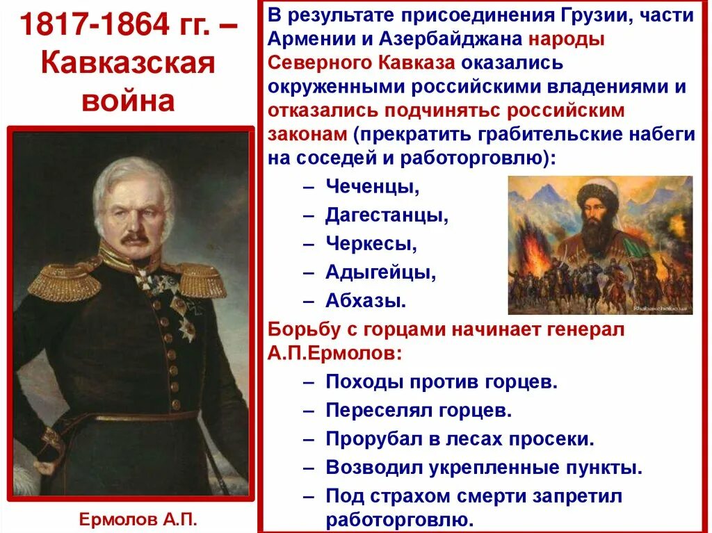 Командующие кавказской войны 1817-1864.