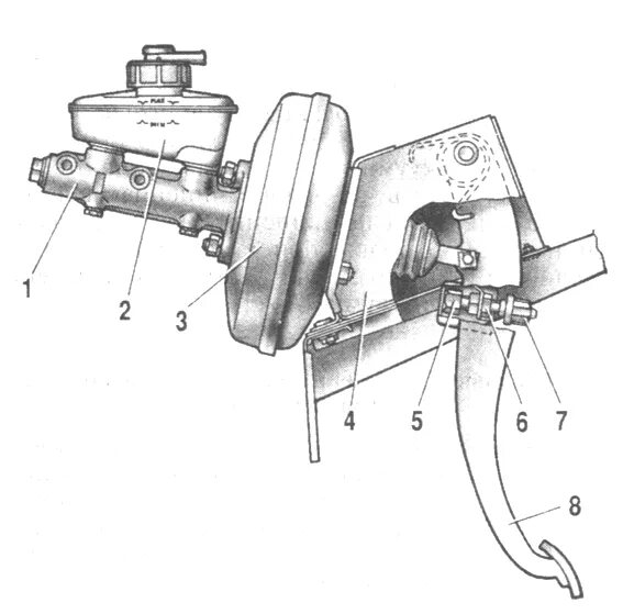 Вакуумный усилитель тормоза педаль. Вакуумный усилитель тормозов ГАЗ 2410 схема. Кронштейн ВУТ ГАЗ 2410. Вакуумный усилитель тормозов Газель 3302 чертеж. Вакуумный усилитель ВАЗ 2108 чертеж.