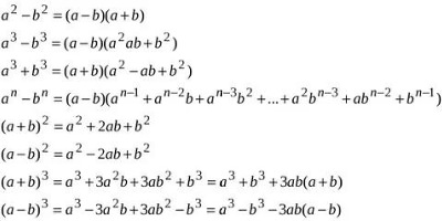 алгебра формулы