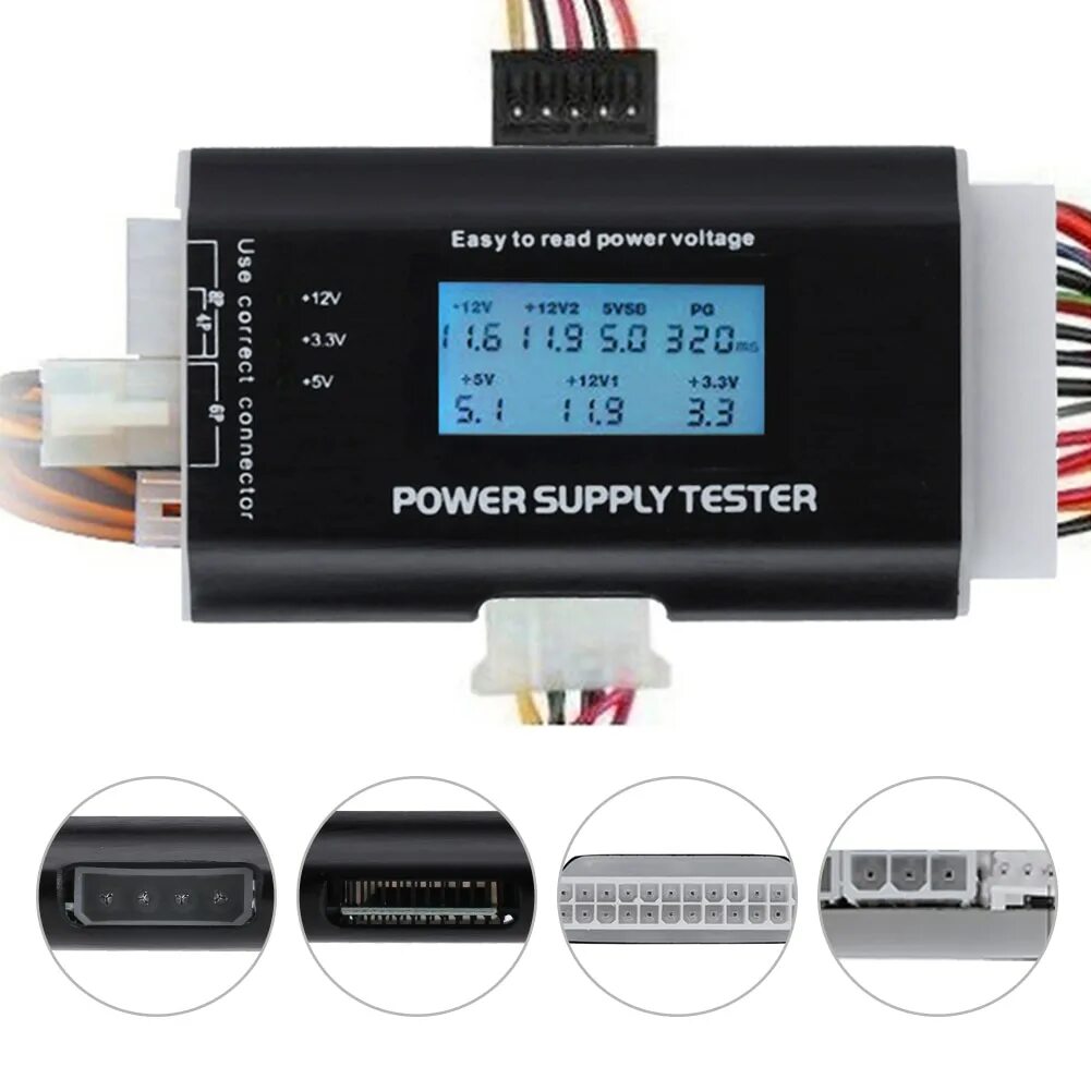 Тестер для компьютера и ноутбука. Тестер блоков питания атх 2025pin (power supply tester). тестер электропитания для жк-дисплея компьютера. power supply tester iv. нагрузка тестер atx.