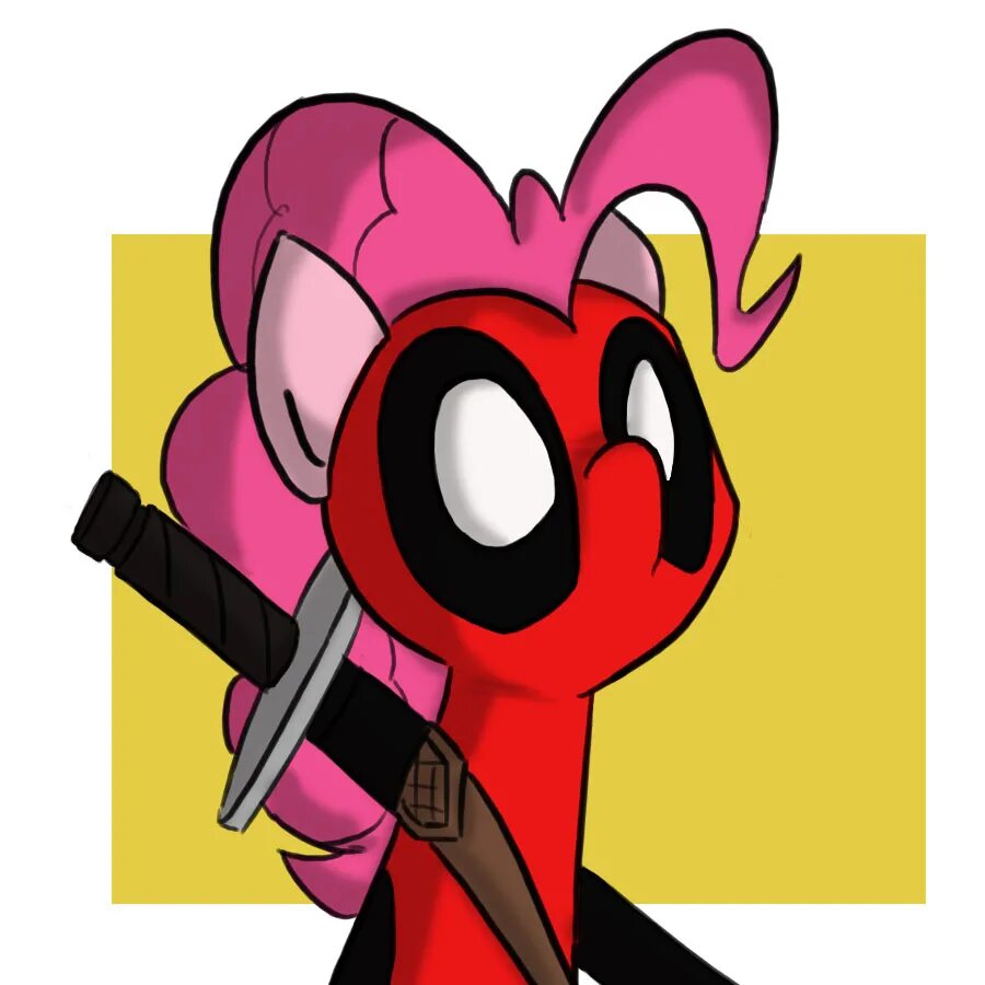 Дэдпул и Пинки Пай. Пони лайк. Pinkie pie Deadpool.