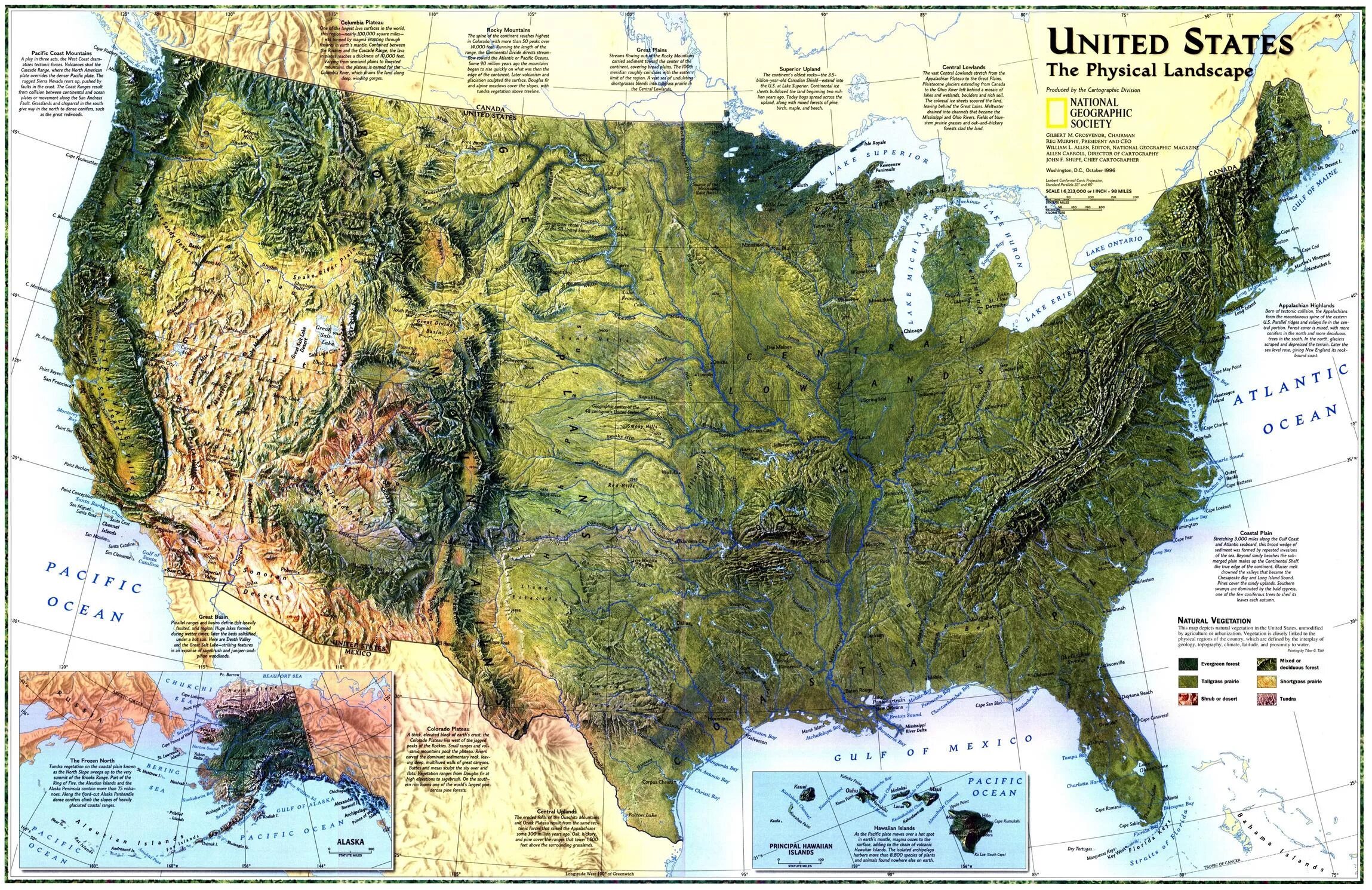 Физическая карта США. Карта рельефа США. Рельефная карта США. Физическая карта Соединённых Штатов Америки.