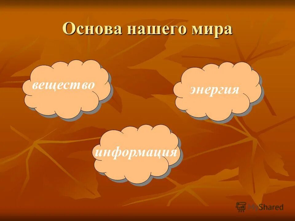 вещество энергия информация