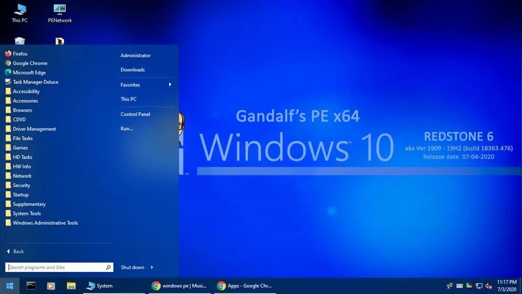 Гэндальф виндовс 7. Win10pe. Windows pe. Admin pe Windows 10. Портативная windows 10