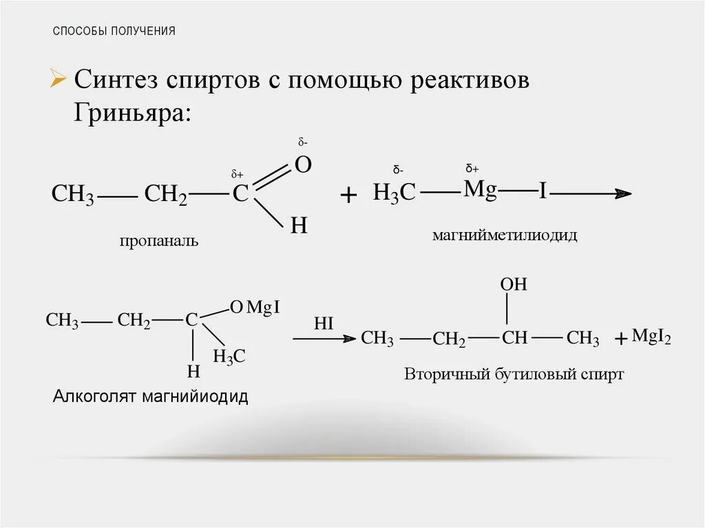 Синтез спиртов с помощью реактивов Гриньяра. Синтез спиртов реактивом Гриньяра. Синтез Гриньяра получение спиртов. Синтез спиртов с использованием реактива Гриньяра. Карбоновые кислоты реактив