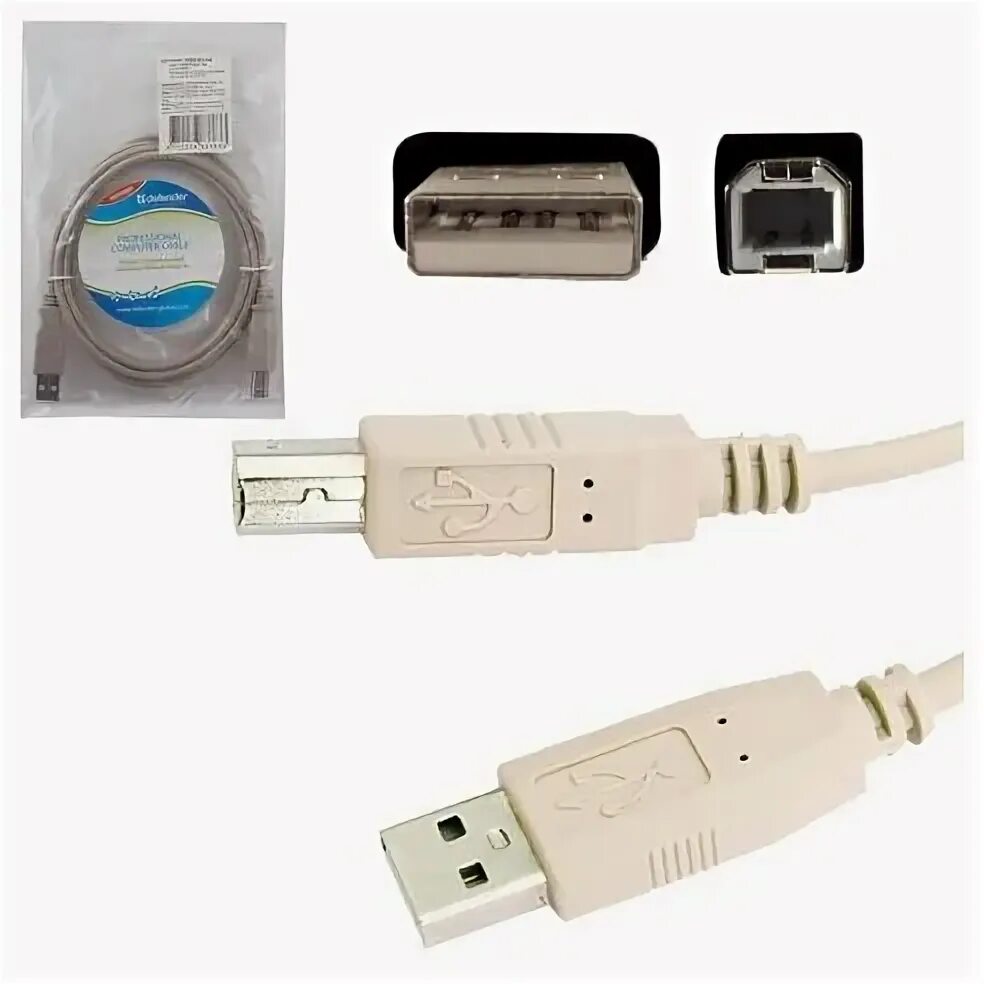 Кабель для подключения принтера к компьютеру usb Кабель USB 2.0 Gembird CC-USB2-AMBM-10, AM/BM, 3.0м, купить в Москве, цена опт