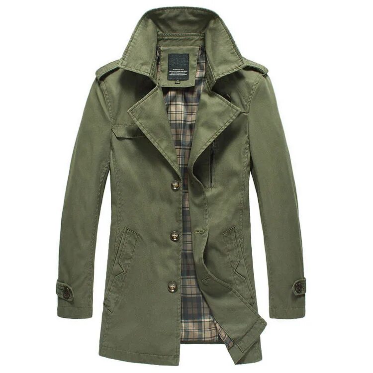 Зеленое мужское пальто