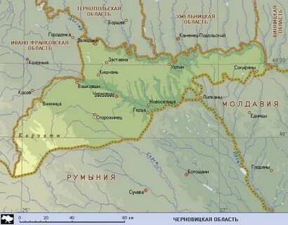 Черновицкая область на карте