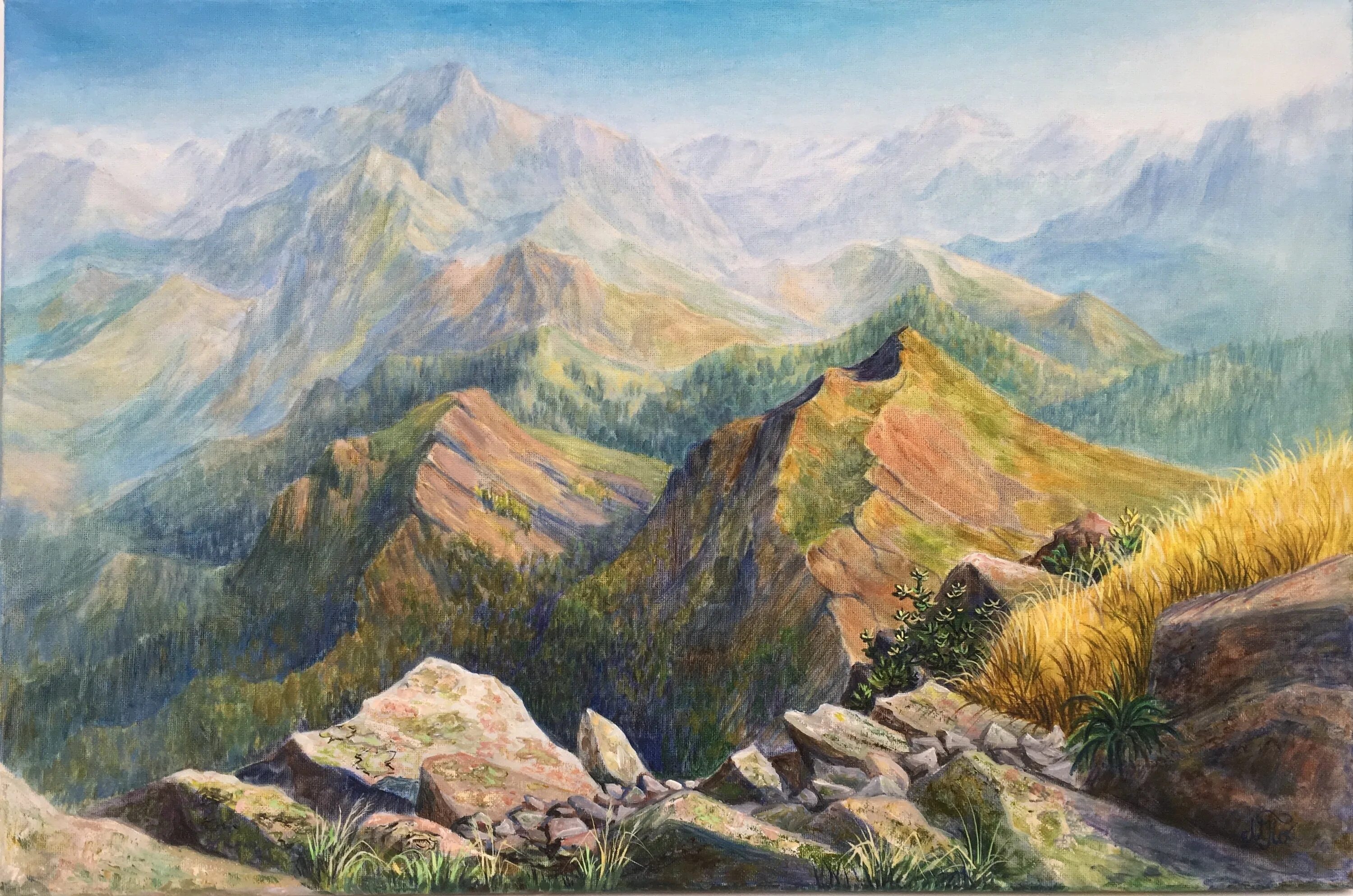 Картины изображающие горы. Горы кавказа картины кумаритова. пейзаж горы шилов кавказ. горные пейзажи кавказа живопись. известная картина горы кавказа монэ.