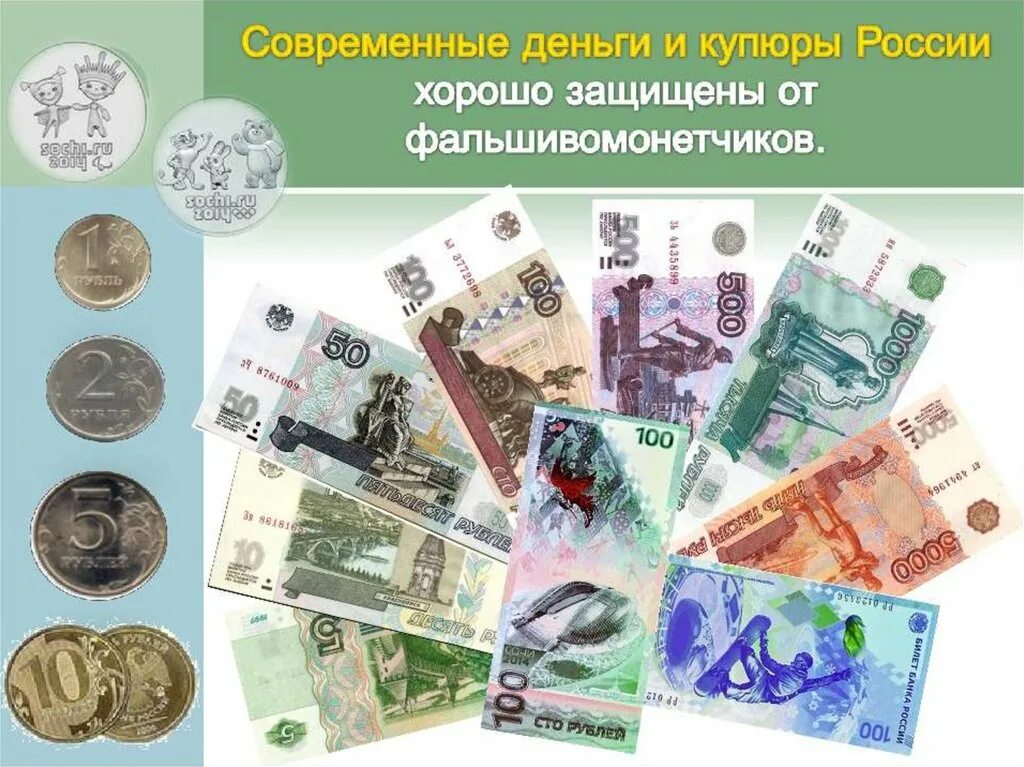 Денежная валюта рф. Современные бумажные деньги. Российские монеты и купюры. Современные деньги России. Современные денежные знаки.